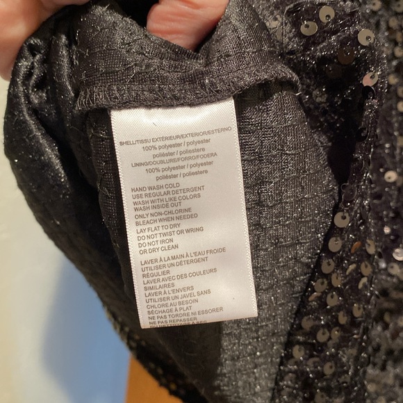 Gorgeous, fancy below the knees black sequins, long sleeve dress - Picture 5 of 5